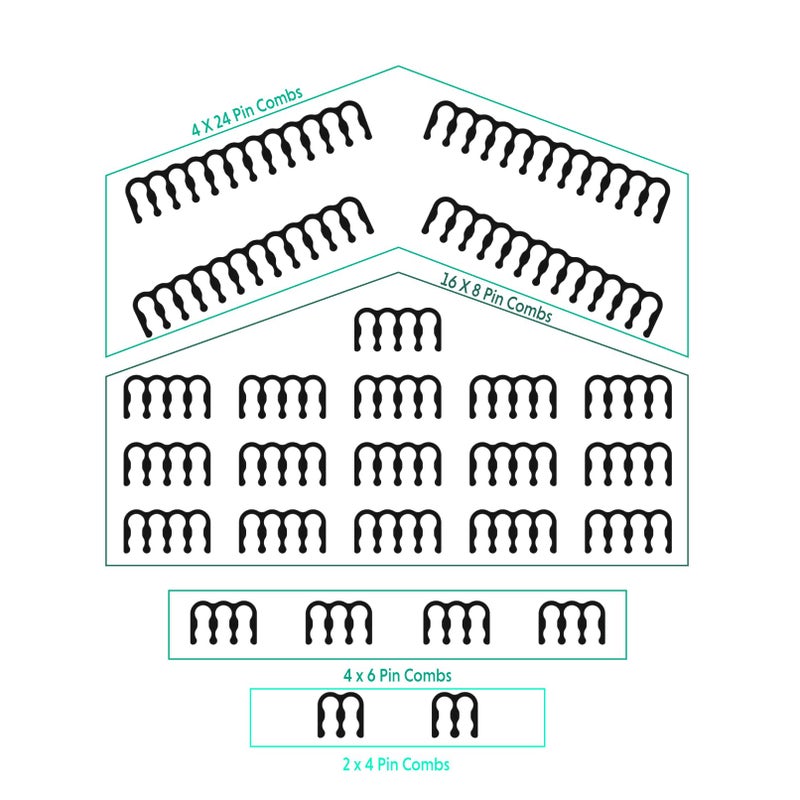 LINKUP - Combs for PSU Cable Extension | 4 x 24 P | 16 x 8 P | 4 x 6 P | Black - Image 3